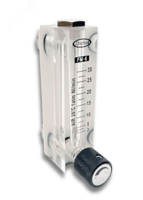 Изображение товара Ротаметр DFG-6T с регулятором 3-30л/м для газов компактный кронштейн