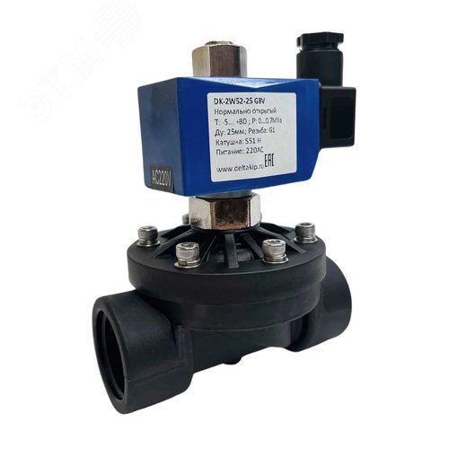 Изображение товара Клапан соленоидный нормально открытый прямого действия DK-2W52, Ду 25, S51H, 220 VAC (шт)