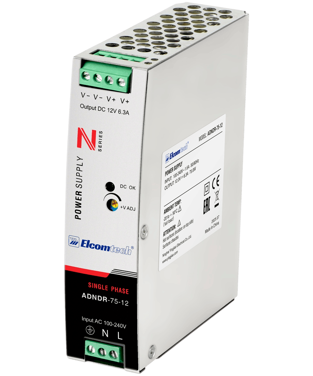 Источник питания на DIN рейку  AC/DC 75,6W вход 100-240V,выход 12V 6,3A AD