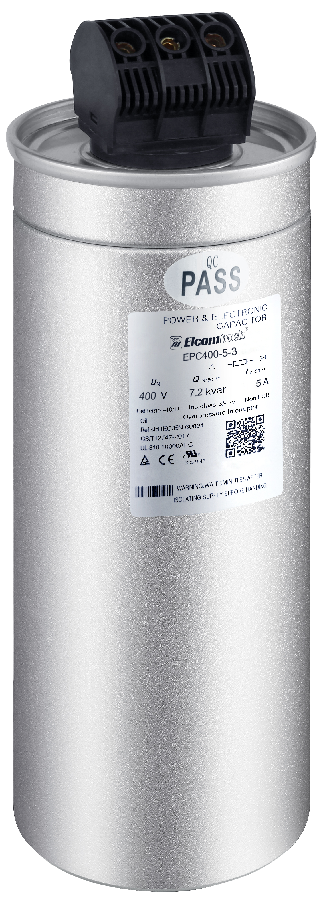 Конденсатор косинусный 400V 5kVAr 3ph (400В 5кВАр) D76x175