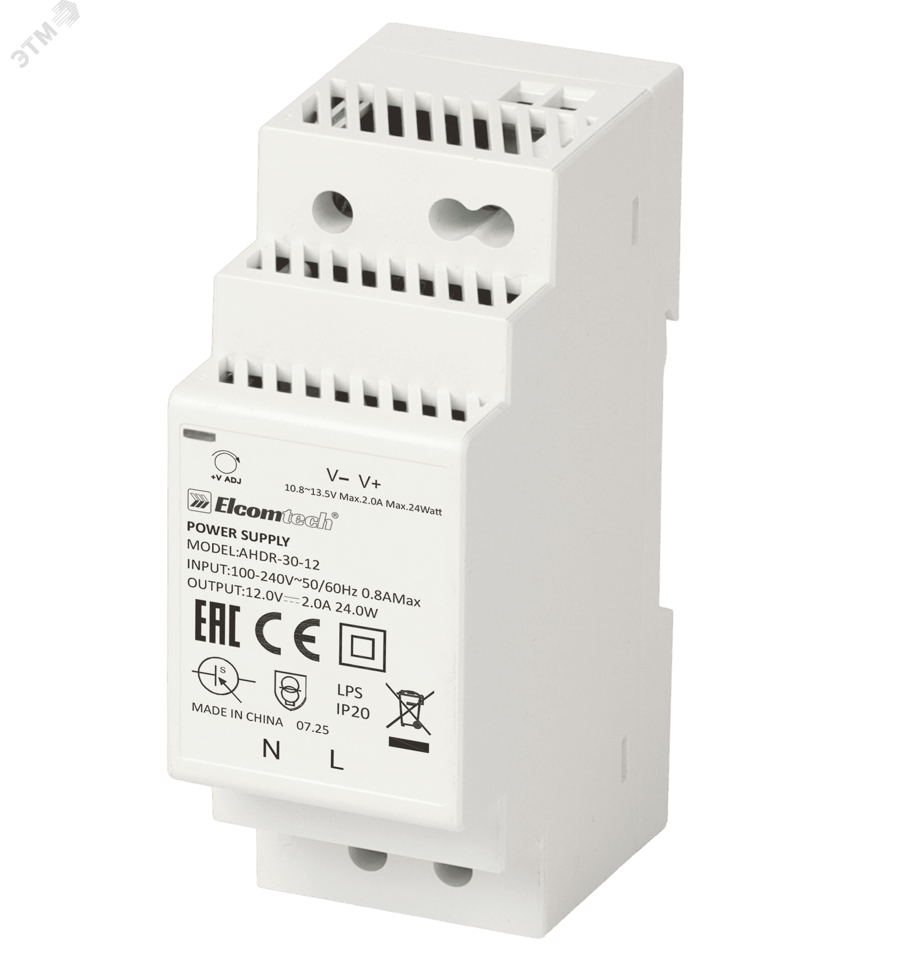 Изображение товара Блок питания на DIN рейку AC/DC 24W вход 100-240V,выход 12V 2A A (шт) Изображение товара Блок питания на DIN рейку AC/DC 24W вход 100-240V,выход 12V 2A A (шт)