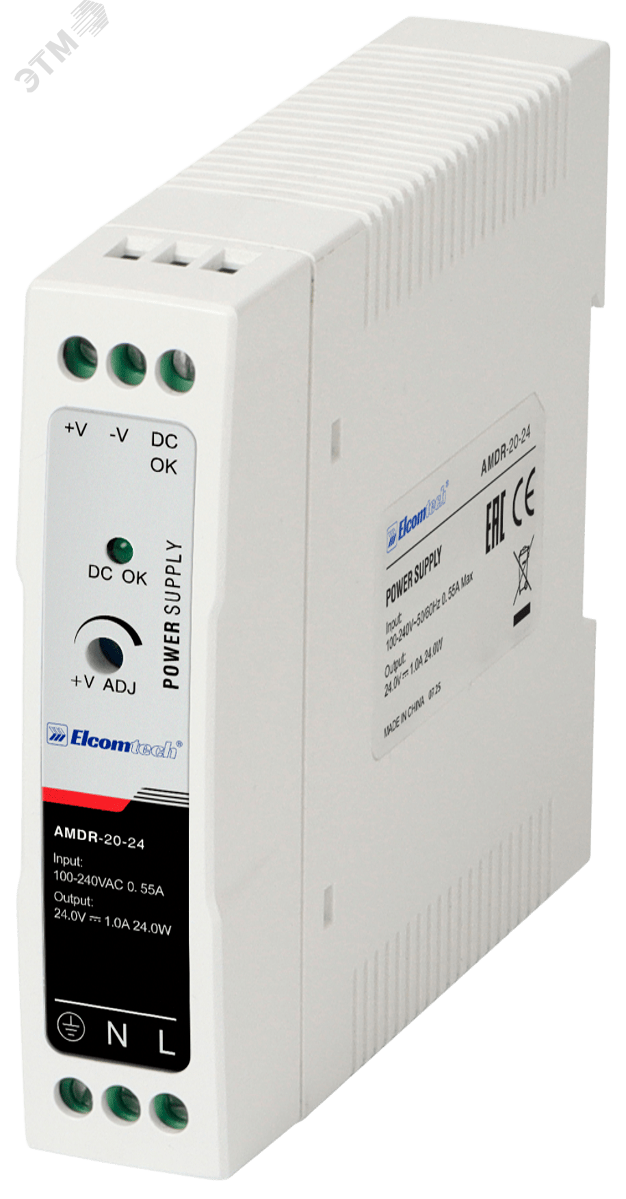 Изображение товара Блок питания на DIN рейку AC/DC 20W вход 100-240V,выход 24V 1A A (шт) Изображение товара Блок питания на DIN рейку AC/DC 20W вход 100-240V,выход 24V 1A A (шт)