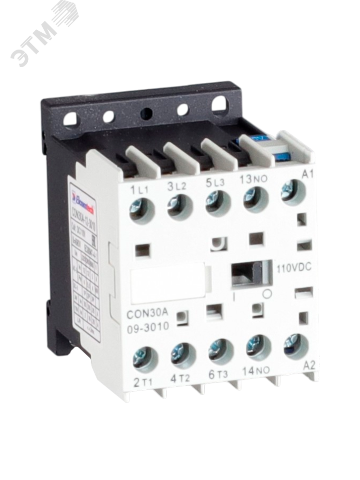 Изображение товара Контактор миниатюрный Elcomtech CON30A-9-3010-110DC 9 А 2 полюса 110 В DC Изображение товара Контактор миниатюрный Elcomtech CON30A-9-3010-110DC 9 А 2 полюса 110 В DC