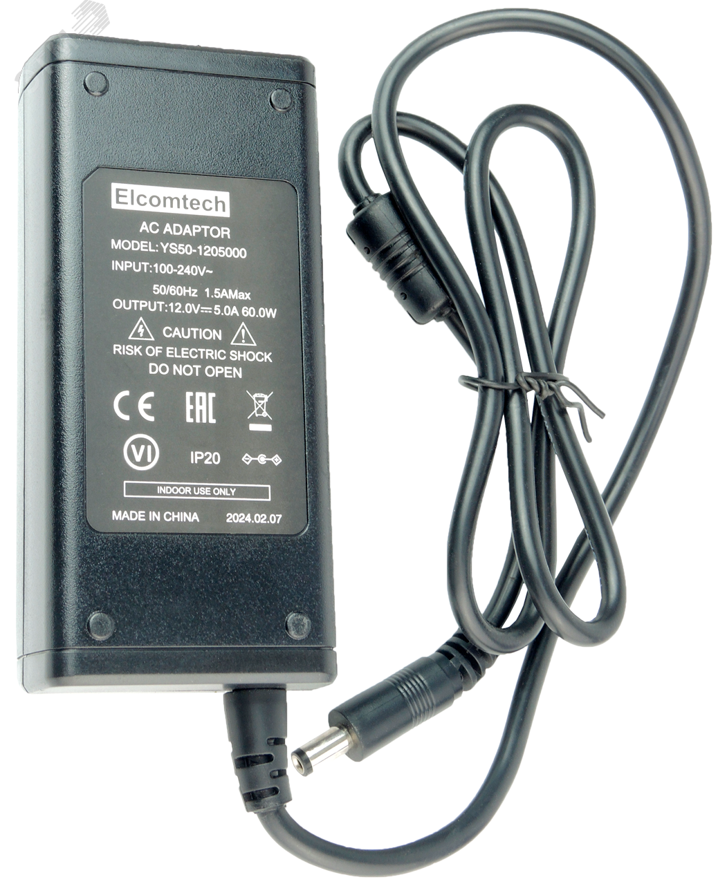 Изображение товара Блок питания AC/DC 60W 12V 5A Elcomtech YS50-1205000 для промышленного применения