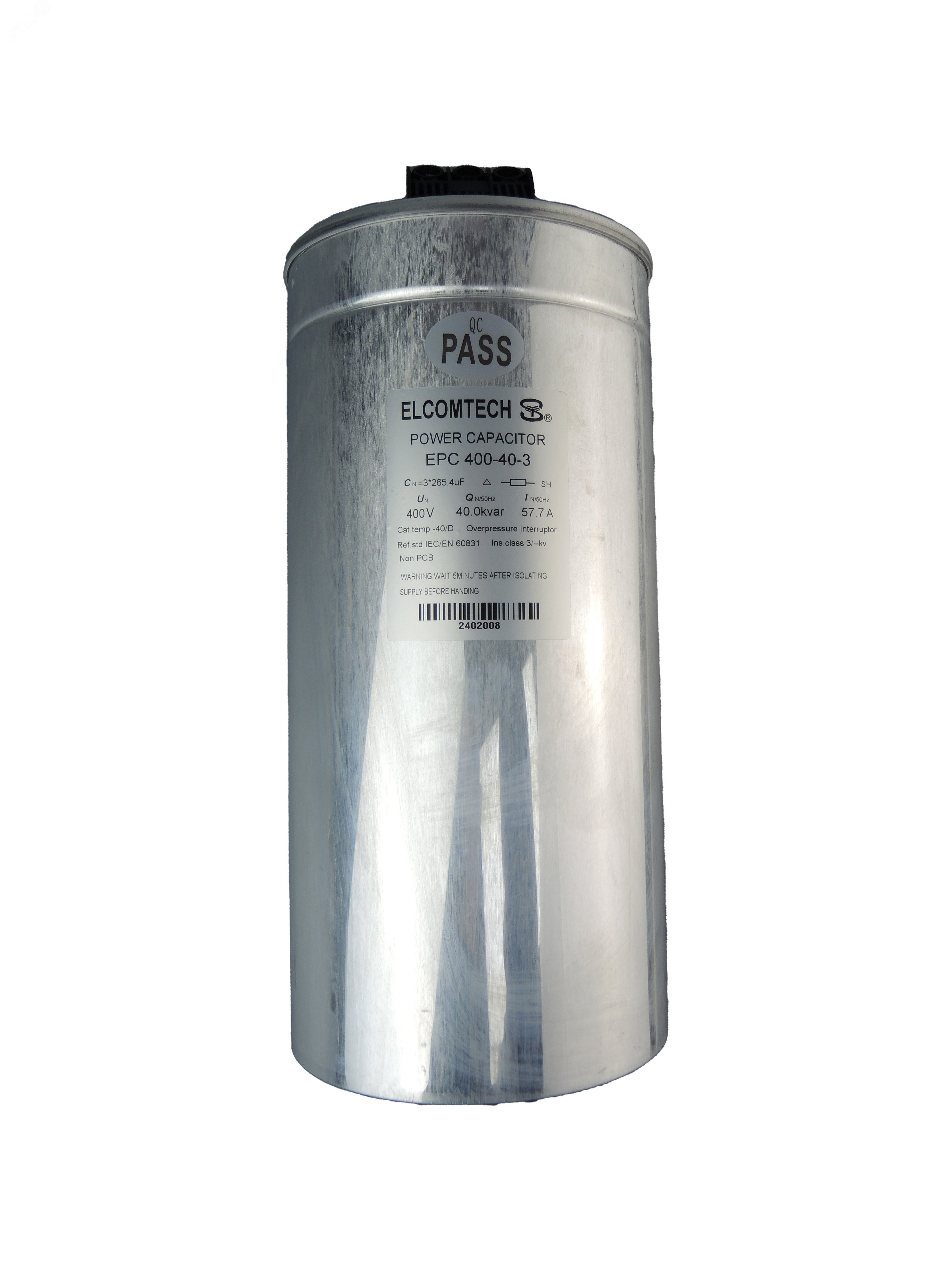 Изображение товара Конденсатор косинусный 400V 40kVAr 3ph (400В 40кВАр) D136x285 (шт) Изображение товара Конденсатор косинусный 400V 40kVAr 3ph (400В 40кВАр) D136x285 (шт)