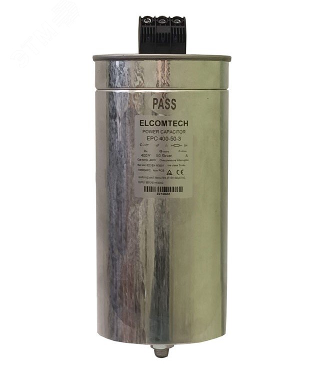 Изображение товара Конденсатор косинусный 400V 50kVAr 3ph (400В 50кВАр) D136x290 (шт)