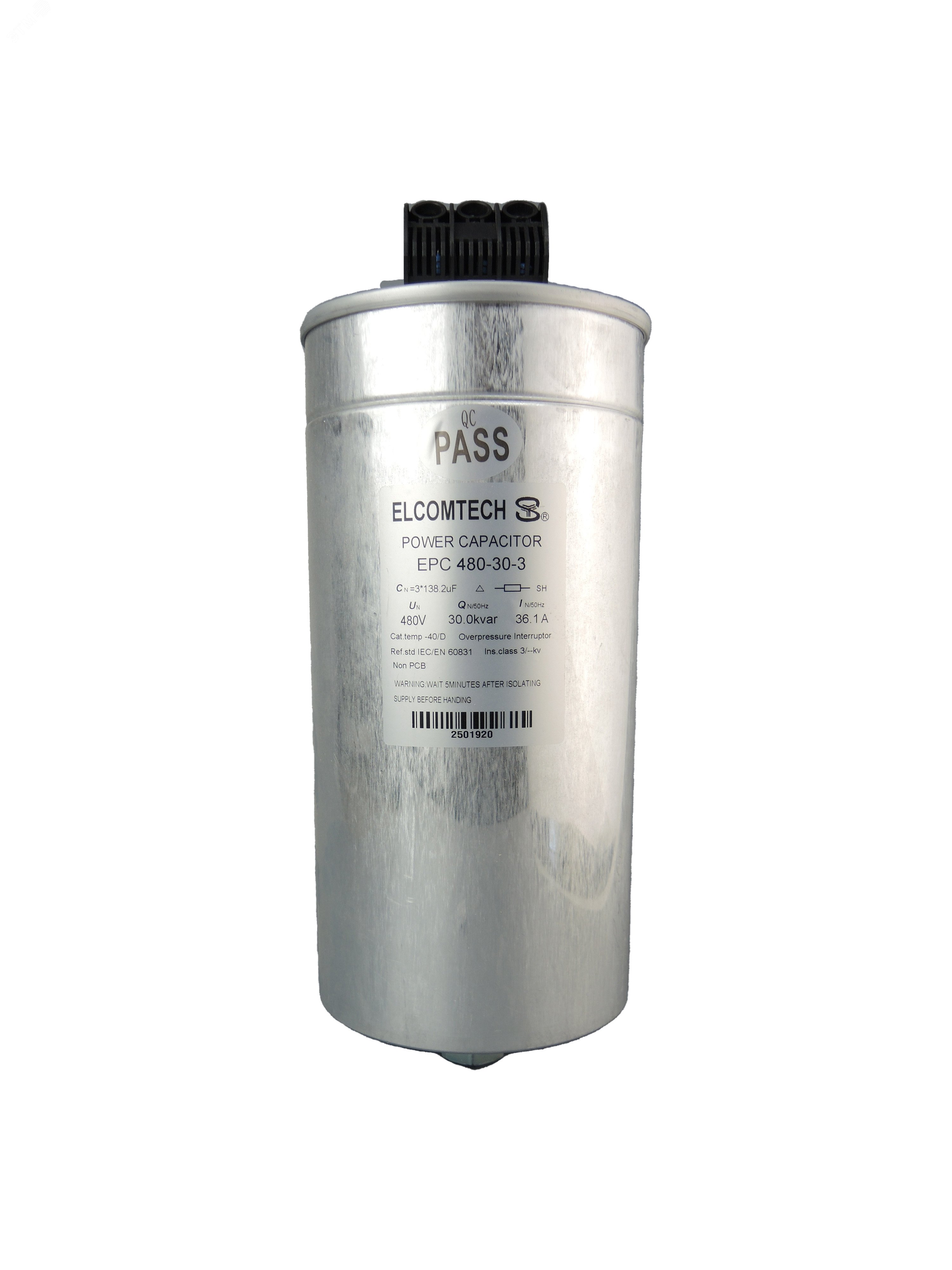 Изображение товара Конденсатор косинусный 480V 30kVAr 3ph (480В 30кВАр) D116x240 (шт)