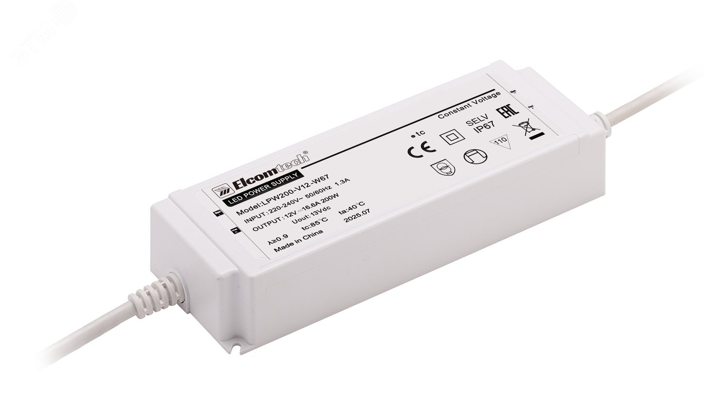 ДрайверLED200Wвход220-240V,выход12V16,6ALPW200-V12-W67