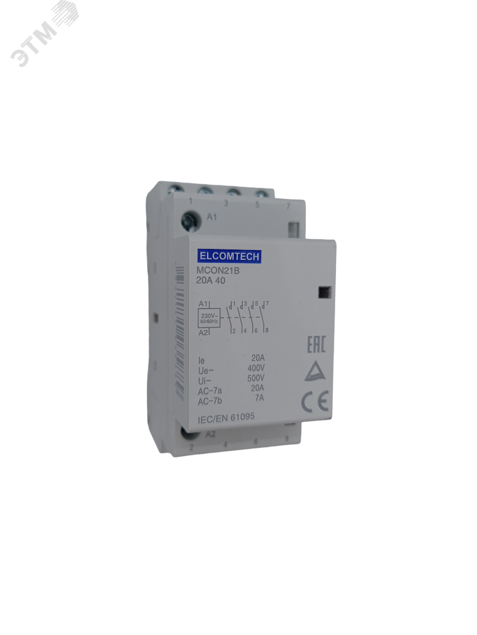 Изображение товара Контактор модульный Elcomtech MCON21B-20-40-230AC 4NO 2 модуля DIN