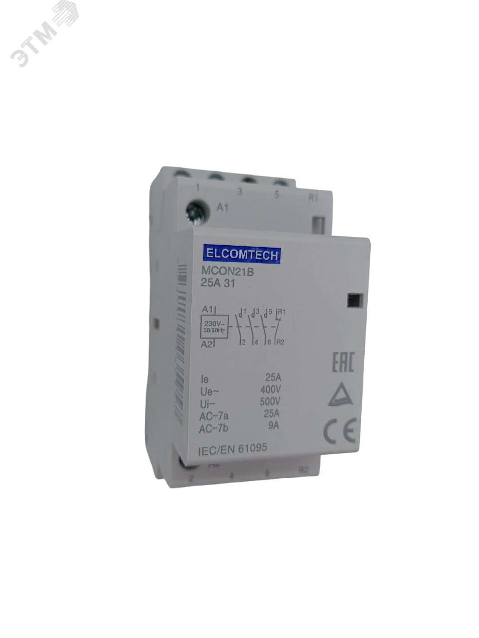 Изображение товара Контактор модульный 25A 3NO 1NC 230VAC 2х модуль (шт)