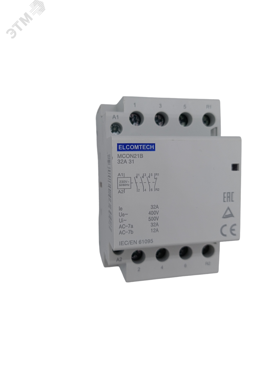 Изображение товара Контактор модульный 32A 3NO 1NC 230VAC 3х модуль (шт)