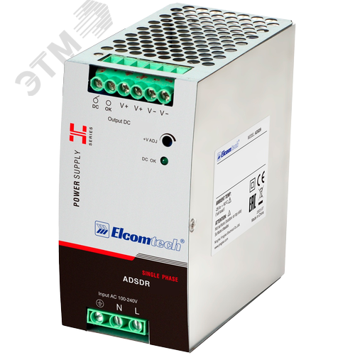 Изображение товара Источник питания на DIN рейку AC/DC 120W вход 100-240V,выход 24V 5A AD (шт)