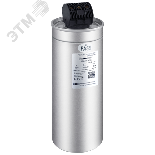 Изображение товара Конденсатор косинусный 400V 30kVAr 3ph (400В 30кВАр) D116x285 (шт)