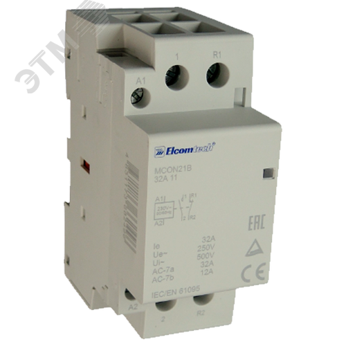Изображение товара Контактор модульный 32A 1NO 1NC 230VAC (1НО 1НЗ 230В) 2х модуль (шт)