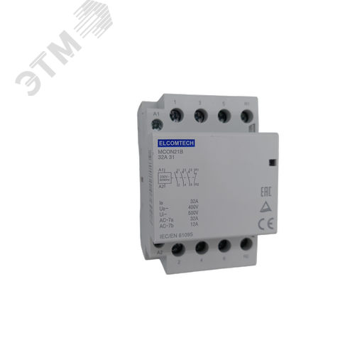 Изображение товара Контактор модульный 32A 3NO 1NC 230VAC 3х модуль (шт)