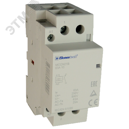 Изображение товара Контактор модульный 63A 1NO 230VAC (1НО 230В) 2х модуль (шт)