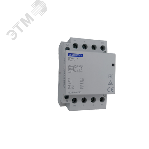 Изображение товара Контактор модульный 63A 2NO 2NC 230VAC 3х модуль (шт)