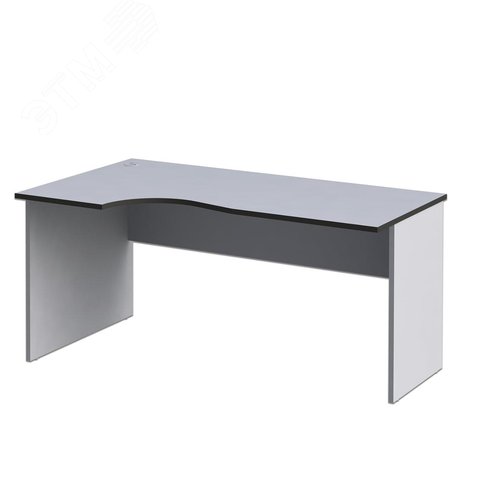 Изображение товара Стол письменный эргономичный ''Монолит'' (1600 х 900 х 750), левый, цвет серый, СМ7.11 (шт)