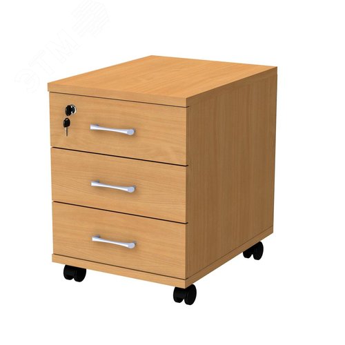 Изображение товара Тумба подкатная ''Монолит'' (400 х 520 х 530), 3 ящика, замок, цвет бук, ТМ25.1 (шт)