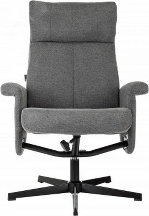 Изображение товара Кресло для дома Бюрократ Baron с пуфом серое металлическое надежное