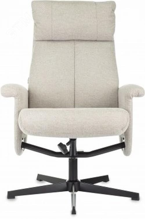 Изображение товара Кресло Бюрократ Baron с пуфом бежевый и черным основанием