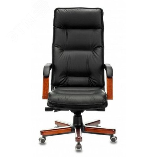 Изображение товара Кресло руководителя Бюрократ T-9927WALNUT черный кожа крестов. металл/дерево (шт)