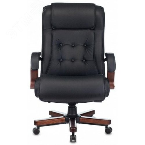 Изображение товара Кресло руководителя Бюрократ T-9926WALNUT черный кожа крестов. металл/дерево (шт)