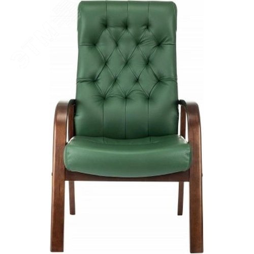Изображение товара Кресло Бюрократ T-9928WALNUT-CF зеленый кожа на ножках дерево (шт)
