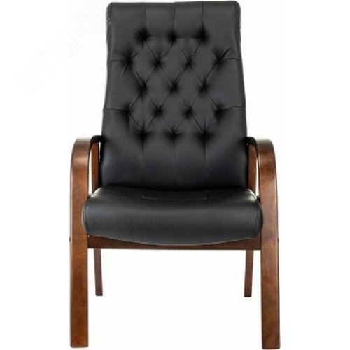 Изображение товара Кресло Бюрократ T-9928WALNUT-CF черный кожа на ножках дерево (шт)