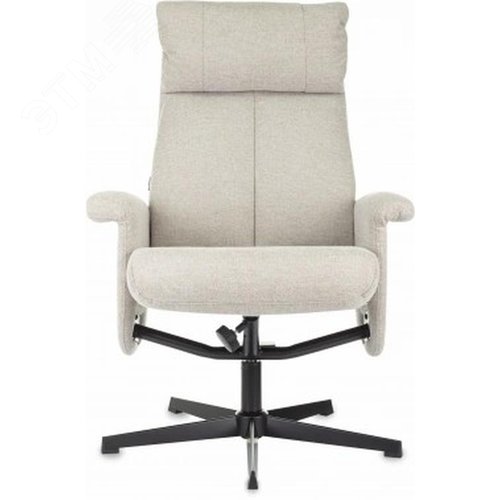 Изображение товара Кресло для дома Бюрократ _Baron с пуфом бежевый металл черный крестов. (шт)