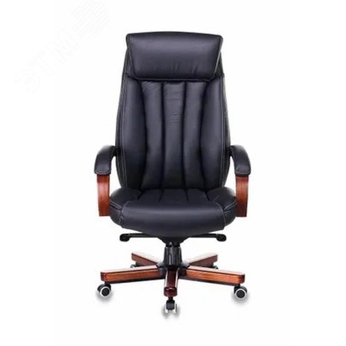 Изображение товара Кресло руководителя Бюрократ T-9922WALNUT черный кожа крестов. металл/дерево (шт)