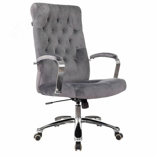 Изображение товара Кресло офисное T-9928SL, усиленное, нагрузка до 200 кг, хром, ткань, серое ''italia 26'', ш/к 29065 (шт)