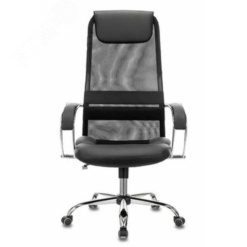 Изображение товара Кресло руководителя Бюрократ CH-608SL черный TW-01 TW-11 эко.кожа/сетка с подголов. крестов. металл (шт)