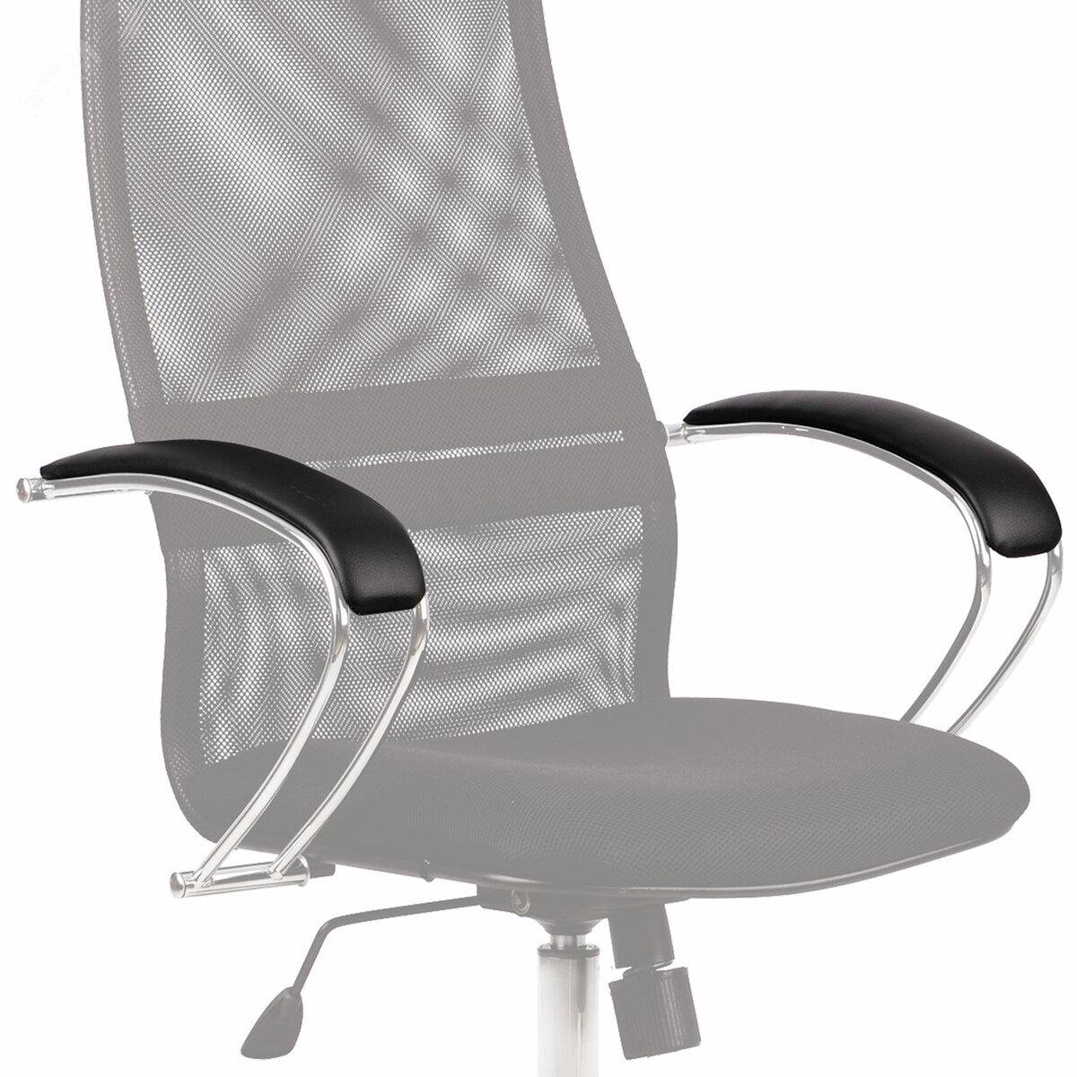 Изображение товара Мягкие накладки на подлокотники кресел Метта серии К-7, К-9, К-27, комплект 2 шт., черные