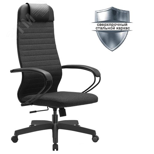 Изображение товара Кресло офисное МЕТТА К-27 пластик, ткань, сиденье и спинка мягкие, серое (шт)