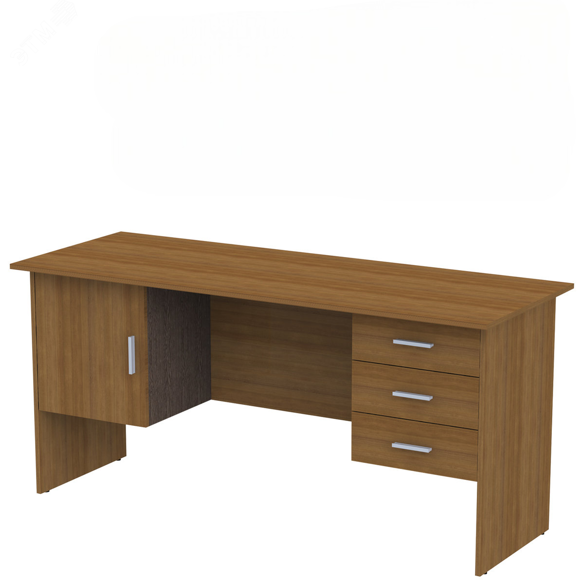 Изображение товара Письменный стол КАНЦ 1600х600х750 мм с 2 тумбами и ореховым цветом