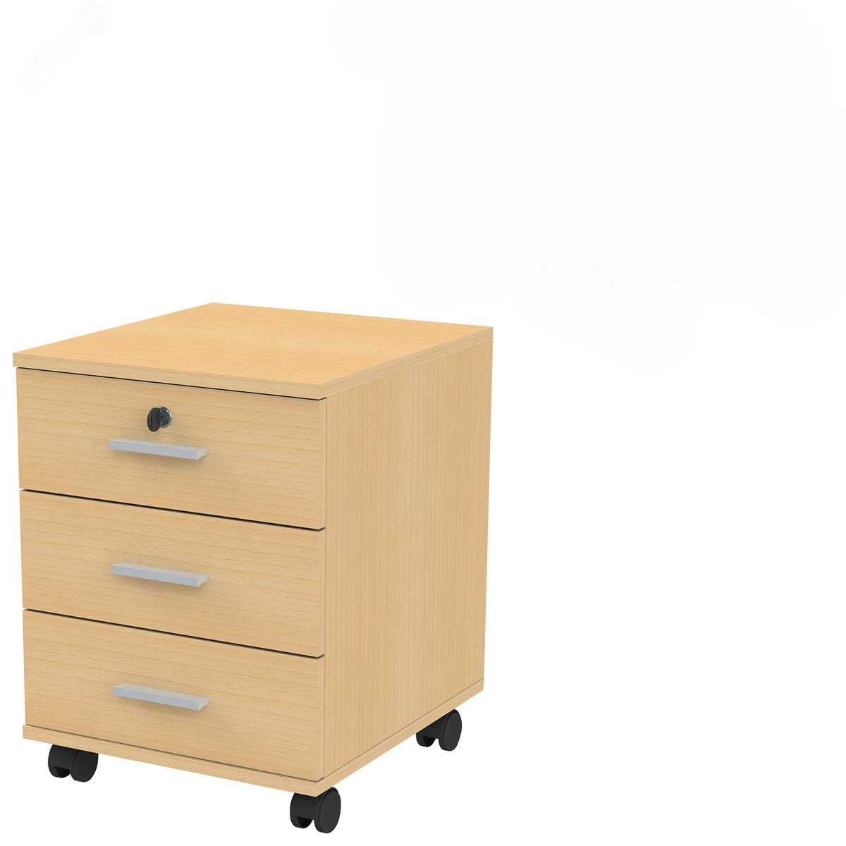 Изображение товара Тумба подкатная ''Канц'' (400 х 450 х 560), 3 ящика, замок, цвет бук, ТК29.10 (шт)