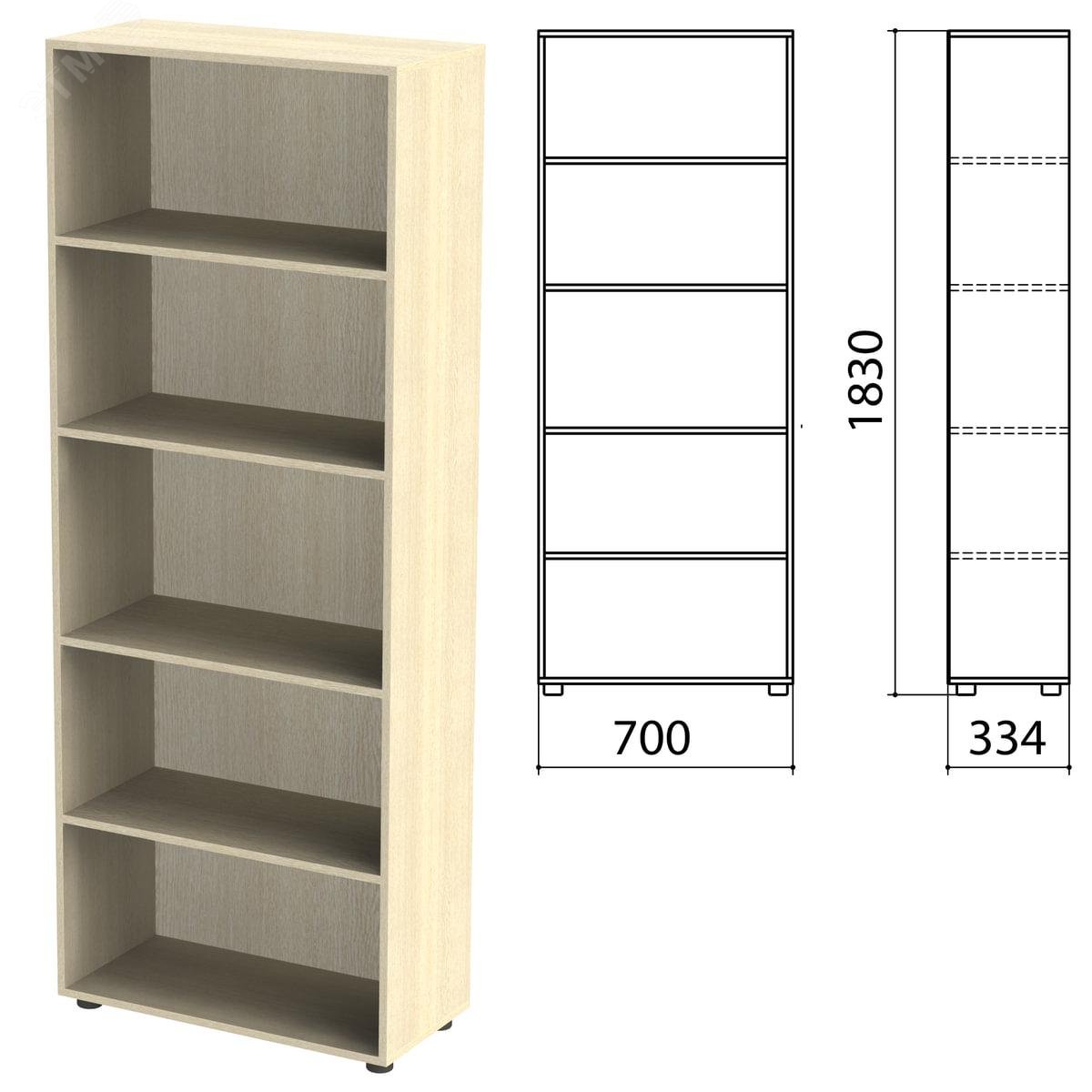 Изображение товара Шкаф (стеллаж) ''Канц'' (700 х 330 х 1830), 4 полки, дуб молочный, ШК31.15 (шт)