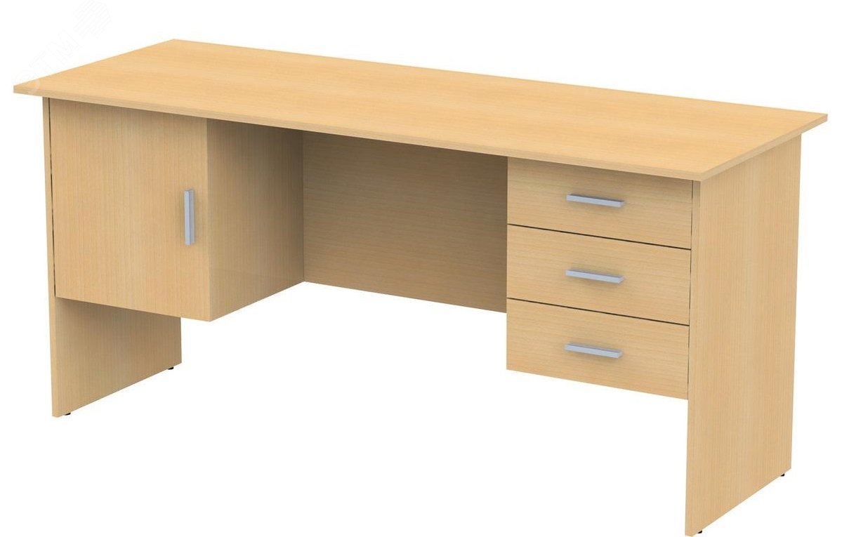 Изображение товара Письменный стол Канц с тумбами бук 1600х600х750 мм для офиса и дома