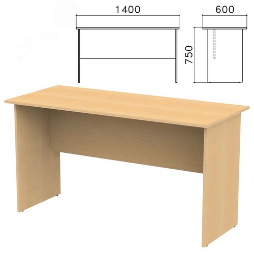 Изображение товара Стол письменный ''Канц'' (1400 х 600 х 750), цвет бук, СК21.10 (шт)