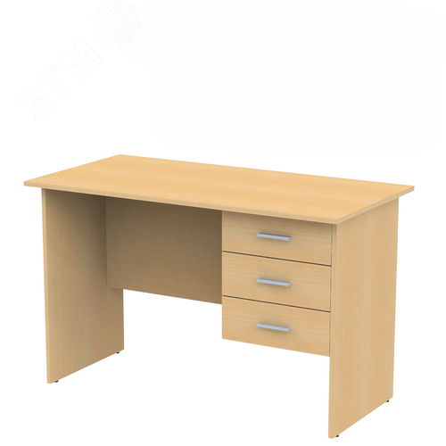 Изображение товара Стол письменный ''Канц'' (1200 х 600 х 750), тумба 3 ящика, цвет бук, СК27.10 (шт)