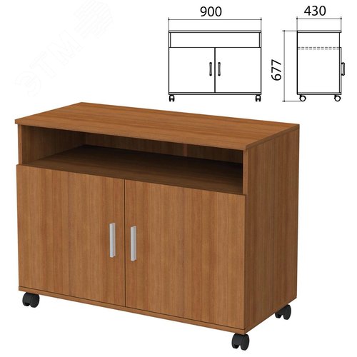 Изображение товара Тумба для оргтехники ''Канц'' (900 х 430 х 677), 2 двери, цвет орех, ТК28.9 (шт)