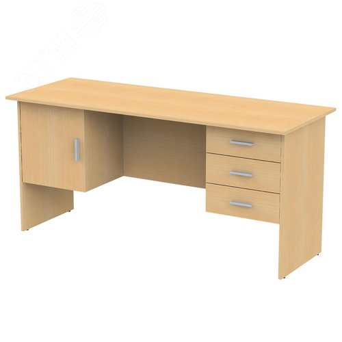 Изображение товара Стол письменный ''Канц'' (1600 х 600 х 750), 2 тумбы, комбинированный, цвет бук, СК29.10 (шт)