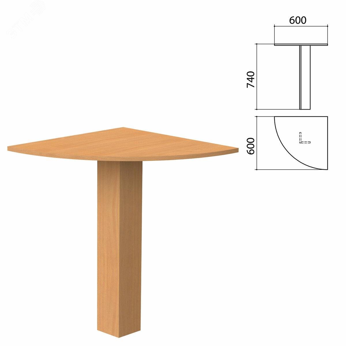 Изображение товара Стол приставной угловой ''Бюджет'' (600 х 600 х 740), груша ароза 336, 402664, ш/к 01443 (шт)