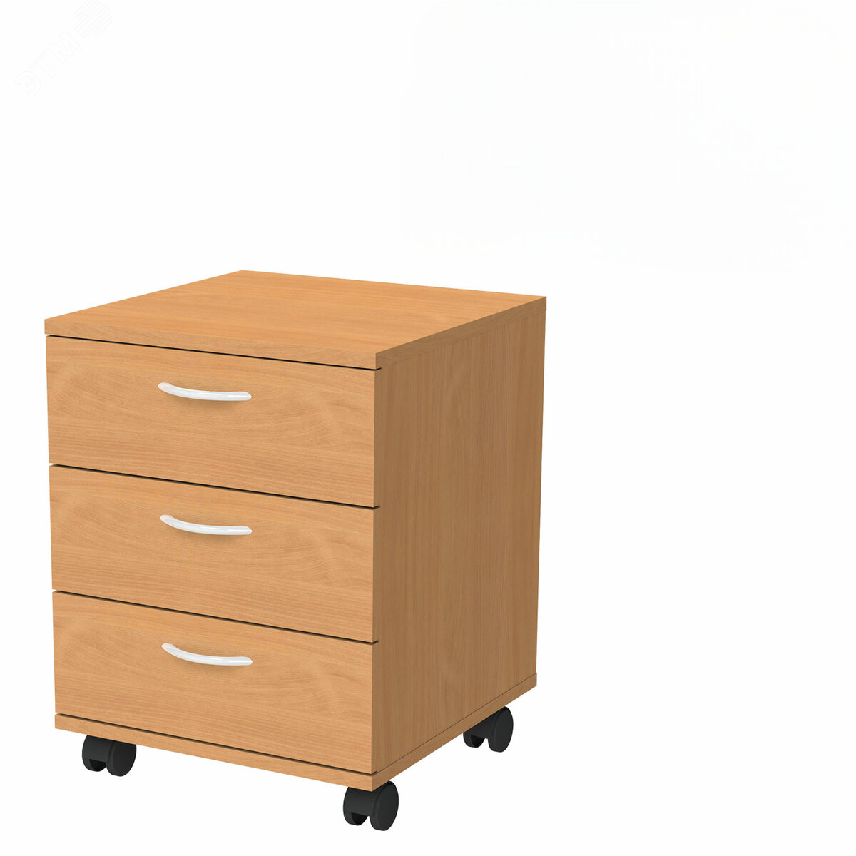 Изображение товара Тумба подкатная ''Бюджет'' (398 х 406 х 521), 3 ящика, груша ароза 336, 402952, ш/к 01160 (шт)