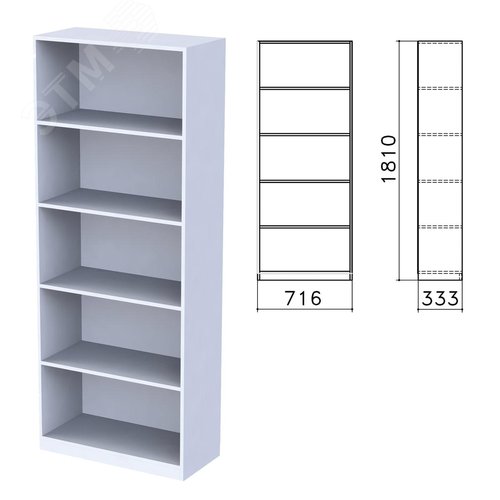 Изображение товара Шкаф (стеллаж) ''Бюджет'' (716 х 333 х 1810), 4 полки, серый 030, 402651, ш/к 60175 (шт)