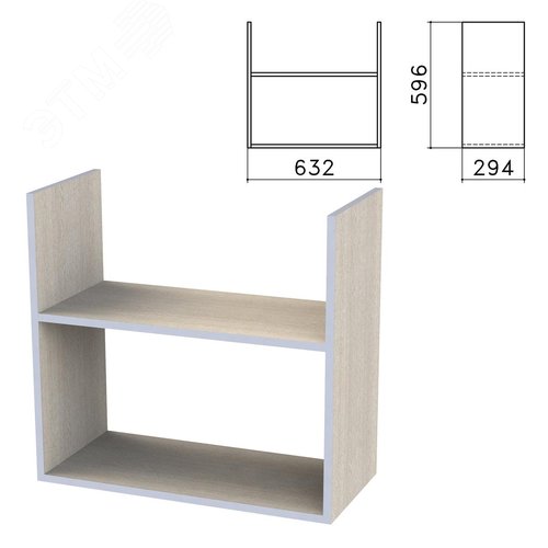 Изображение товара Полка навесная настенная ''Бюджет'' (632 х 294 х 596), дуб шамони светлый 430, 402668, ш/к 60359 (шт)