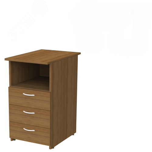 Изображение товара Тумба приставная ''Бюджет'' (400 х 600 х 740), 3 ящика, полка, орех 190, 402985, ш/к 01177 (шт)