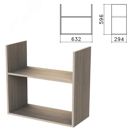 Изображение товара Полка навесная настенная ''Бюджет'' (632 х 294 х 596), дуб сонома 091, 402668, ш/к 00873 (шт)