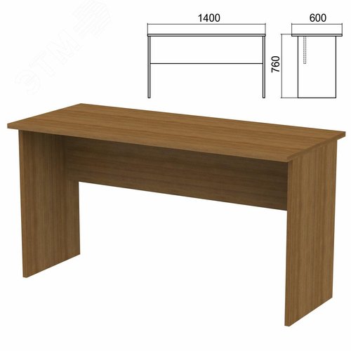 Изображение товара Стол письменный ''Арго'' (1400 х 600 х 760), орех, А-003.60, ш/к 33375 (шт)